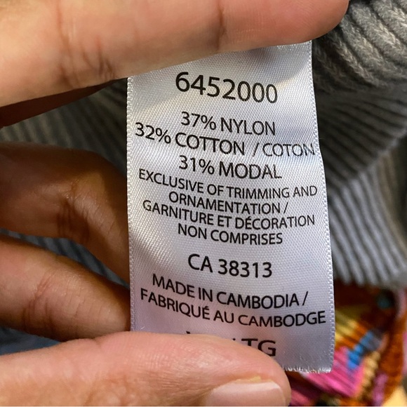 ELLE Ribbed V-Neck Sweater – Grey – XL - Picture 8 of 10